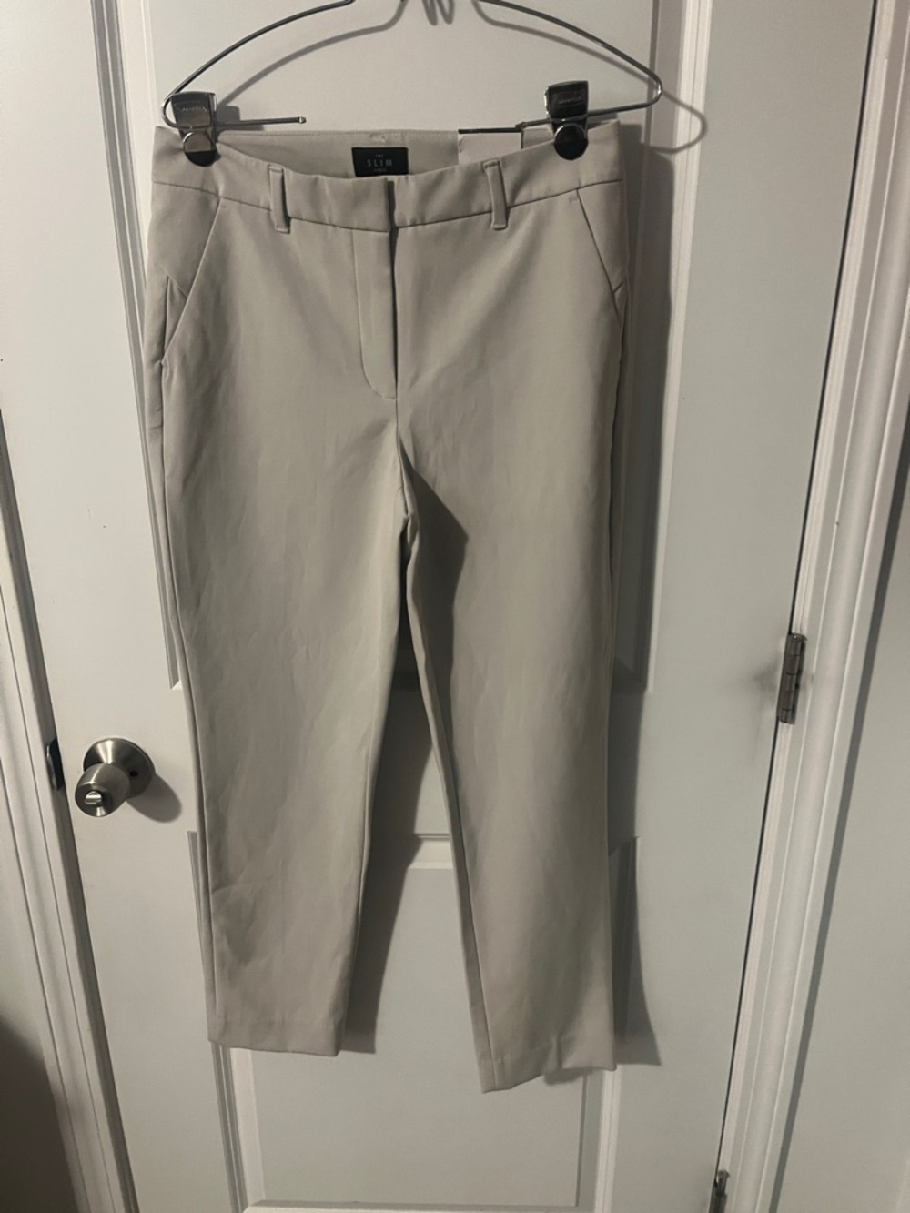 White House Black Market Cropped Ankle Pants in Light Beige